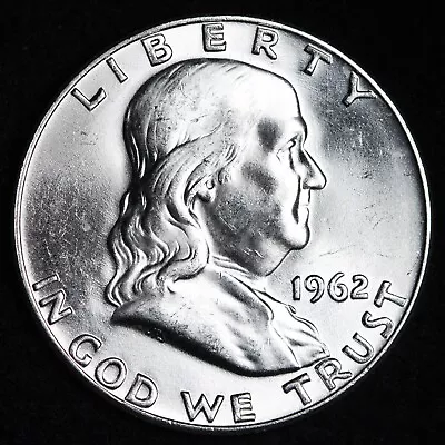 Gem Bu Uncirculated Unc Ms 1962-d silver  Franklin Half Dollar brilliant Luster • $31.44