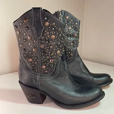 Muro Made In Mexico Studded Black Leather Boots • $99