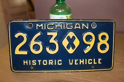 Vintage MICHIGAN HISTORIC VEHICLE License Plate Chevrolet Ford Mopar Hot Rat Rod • $19.95