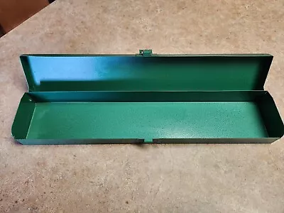 Vintage SK? Tools Empty Ratchet/Socket Green Metal Storage Box 15” X 3” X 1.5  • $15