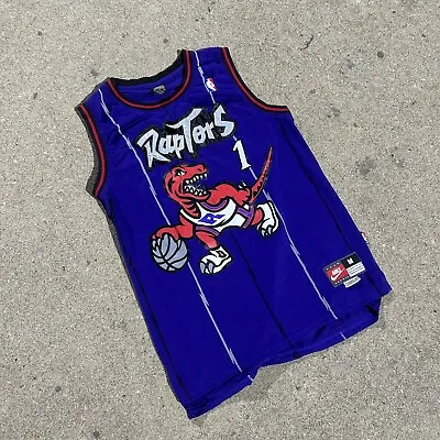 VINTAGE 90s TRACY MCGRADY NIKE TEAM TORONTO RAPTORS NBA JERSEY • $50