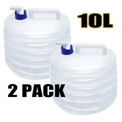 10L Collapsible Water Container Camping Water Containers With Tap Portable • £7.39