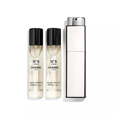 Chanel No.5 L'eau Eau De Toilette Spray Twist & Spray 3x20ml SEALED Purse Sprayµ • $199.99