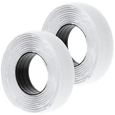 2M WHITE HOOK & LOOP TAPE 20mm Thick Stick On Strip Wall Mounting Cable Tidy UK • £6.96