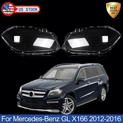 For Mercedes-Benz GL-Class X166 2012-2016 Pair Headlight Lens Cover Clear LH&RH • $149