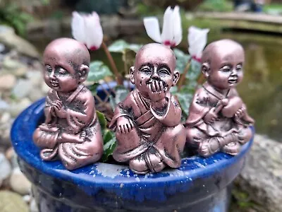 Garden Gift Buddha On Stick Outdoor Ornament Collectable X3 MNST01 - UK SELLER • £12.95