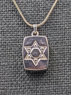 Men's Vintage Sterling Silver Star Of David Thick Pendant 18  Snake Necklace  • $46.99