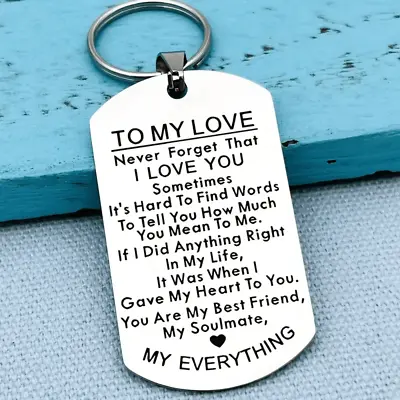 To My Love Keychain Gift For Husband Wife Anniversary Valentines For Him & Her • £3.95