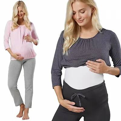 £21.50 • Buy HAPPY MAMA Women's Maternity Nursing Set Breastfeeding Pyjamas Nightwear 1240