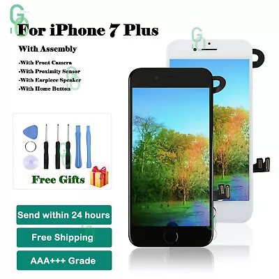 For IPhone 7 Plus LCD Replacement 3D Touch Screen Digitizer +Home Button +Camera • £19.98