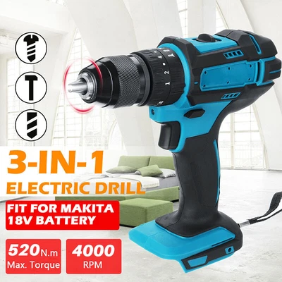 £22.99 • Buy 3in1 Replace For Makita DHP458Z 18V Cordless Brushless Impact Drill 13mm Driver