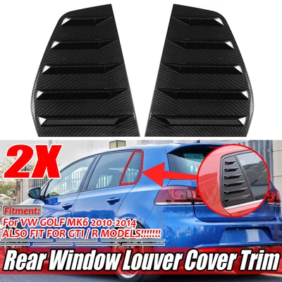 $26.63 • Buy Carbon Fiber For VW Golf 6 MK6 GTI R 2010-2014 Side Rear Window Louver Vent 1/4 