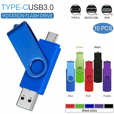 10 Pack USB C USB Flash Drive 3.0 Type C Memory Stick Thumb Pen Drive U Disk Lot • $44.99