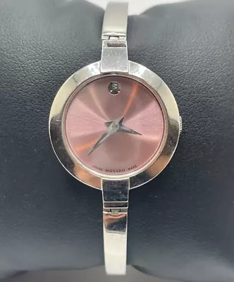 Movado Womens Watch 84.A1.1841 Quartz Analog Pink Dial Silver Tone Case Band • $100