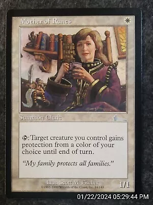 MTG Mother Of Runes  – Urza's Legacy Card # 14 NEVER PLAYED MINT+ (DS3D1C7) • $5.25