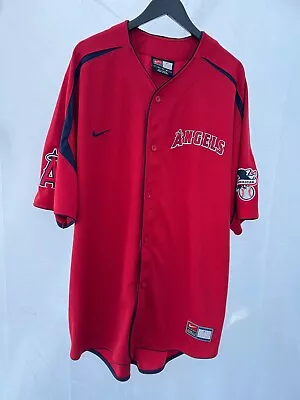 Anaheim Angels Vintage NIKE MLB American League Red Baseball Jersey Stitched • $99.99
