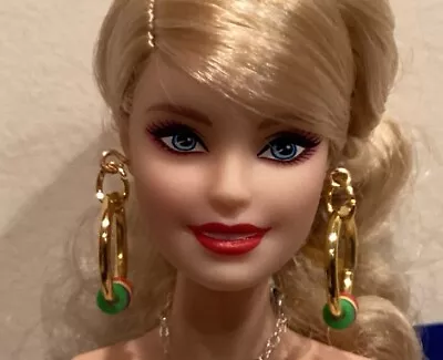 Handmade Barbie Mod Extra Large Gold And Multi Colored Hoop Earrings • $4.99