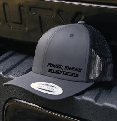 Power Stroke Diesel Charcoal/Black Trucker Hat • $19.95