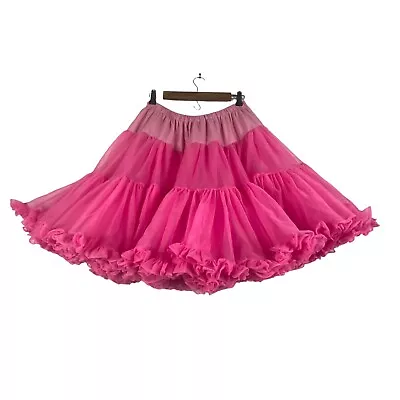 Vintage Sam's Barbie Pink Crinoline Petticoat Square Dance Skirt Size M • $37.49