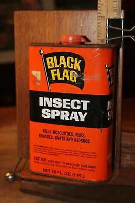 Vintage EMPTY Tin Can Black Flag Insect Spray • $12