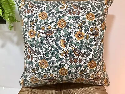 Vintage Liberty Distinctive 'Briarwood' - Muted Greens 20” Cushion Cover Zipped • £14