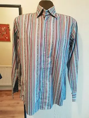 Mens Eden Park Club House Long Sleeve Multi Coloured Striped Shirt Size M • £13.99