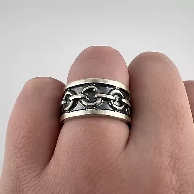 925 Sterling Silver Men Band Ring Size 9 • $35