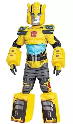 NEW! Deluxe Bumblebee Muscle Transformer Costume Boys Kids Size Small 4-6 • $25