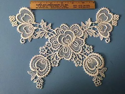 TRIMPLACE White Venice Lace Applique - 100% Cotton Vintage • $5.97