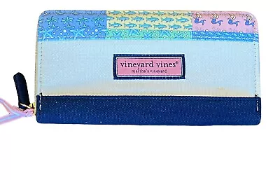 VINEYARD VINES Patchwork Zip Wallet NWT Canvas • $62