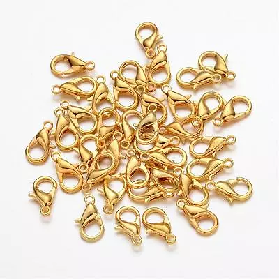 Lobster Clasps Gold Tone 12mm Jewellery Making Findings Fasteners 10/25/50 • £2.90