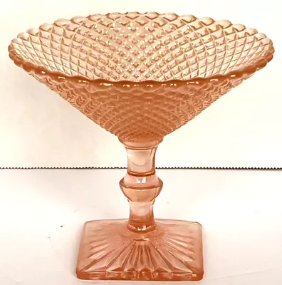 Antique Anchor Hocking MISS AMERICA Pink Depression Glass FOOTED COMPOTE BOWL • $31