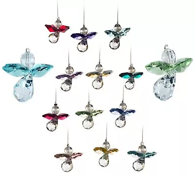 £7.99 • Buy Crystal Guardian Angel Birthstone Window Hanging Rainbow Maker Suncatcher + Bag