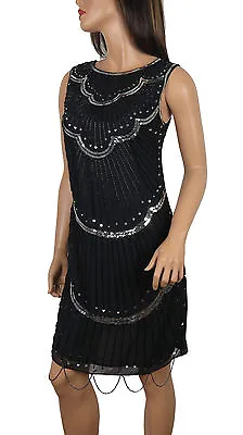 New Women 1920's Gatsby Flapper Charlston Vintag Dress From Size 8 To PLUS SIZES • £29.99