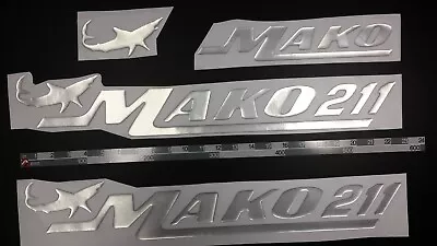 Mako 211 Boat Emblems 223  Chrome + FREE FAST Delivery DHL Express Stickers Set • $105.80