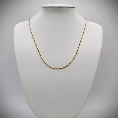 Vintage 14K Yellow Gold Dainty Chain Necklace  Signed Weighs 1.619g   20'' Long • $49.99