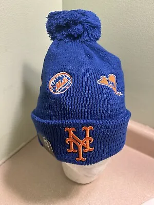 Mlb New Era Ny Mets Winter Knit Pom Beanie • $28.99