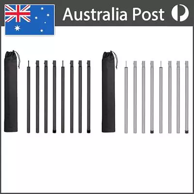2Pcs/8 Sections Beach Shelter Tarp Awning Poles Anti-Skid 2.1M With Storage Bag • $38.20