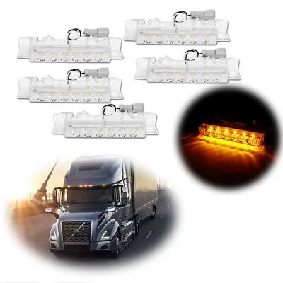 5X Clear Amber Cab Roof Marker Lights ForVolvo 2004 VN/2003-2020 VNL Trucksetc. • $26.99