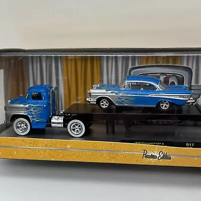 M2 Machines Auto-Haulers Premium 1958 Chevrolet LCF & 1957 Bel Air 1:64 Diecast • $18.91