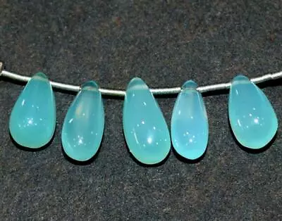 Blue Chalcedony Beads Briolette 5.5x9 - 6x12 Mm 5 Pcs Loose Beads #d2595 • $5.99