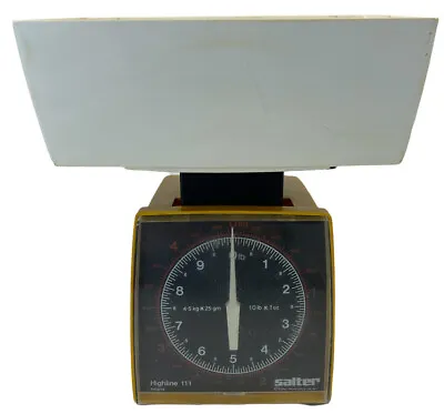 Salter Kitchen Scales 10lbs/4.5kg Mustard Yellow & White Retro Vintage 1970s • $26.06