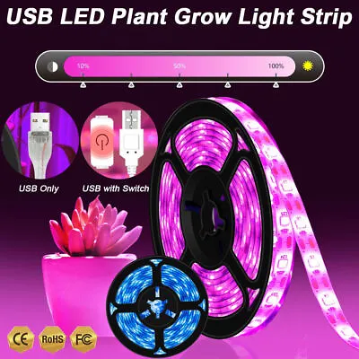 £4.89 • Buy USB LED Grow Light Strip Full Spectrum Strip Indoor Plant Flower Growing Lamp UK