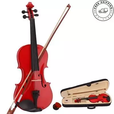 New Popular Hot Sale 4/4 Acoustic Violin Set Case+Bow+Rosin Red Color US Stock • $56.22