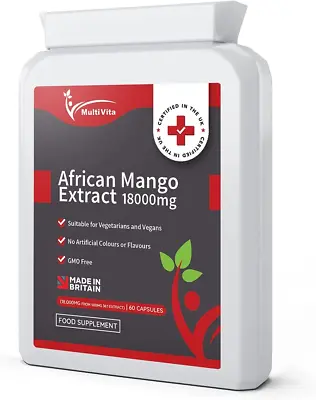 Pure African Mango Extract 18000Mg 60 Capsules | Highest Strength Supplement For • £7.97