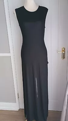 Nwt  M & S Autograph  Full Length Sleeveless Round Neck Black Dress. Size Uk 10 • £20