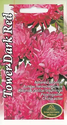 £1.89 • Buy  Flower Seeds Peony Aster Tower Dark Red Cut Bedding Pictorial Packet UK 225Seed