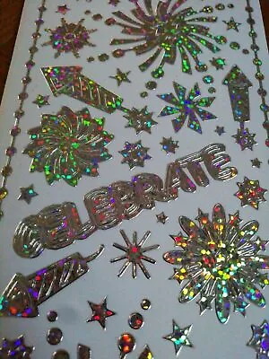 £1.99 • Buy Celebrate  - Holographic Rainbow Fireworks Card Making Peel Offs 