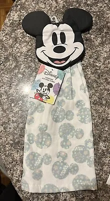 Disney Mickey Mouse Hanging Kitchen Towel Spring Floral Design NWT • $15