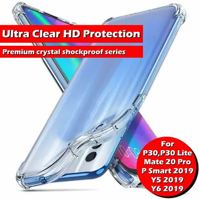 Case For Huawei P30 Y5 P Smart Mate 20 Pro Clear Shockproof Phone Cover • £2.19